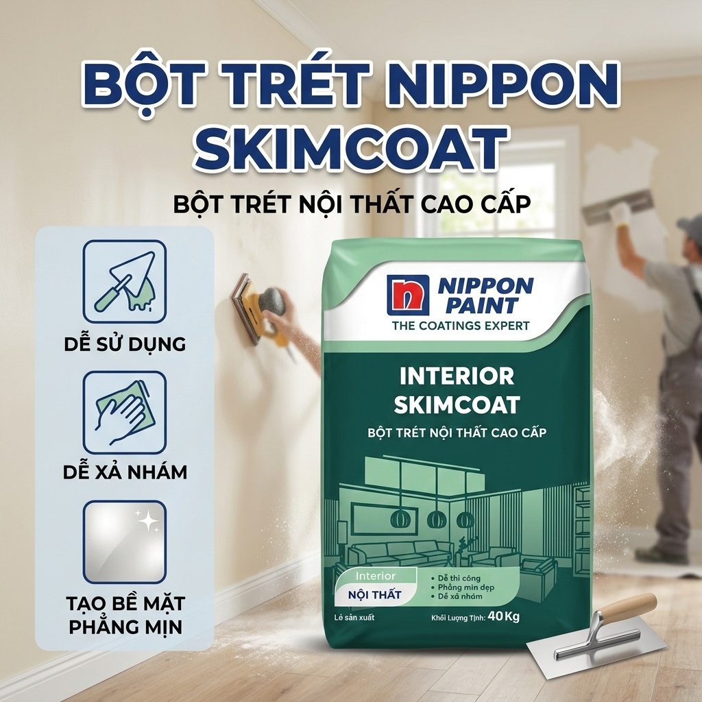 Bột Trét Nippon Skimcoat Nội Thất