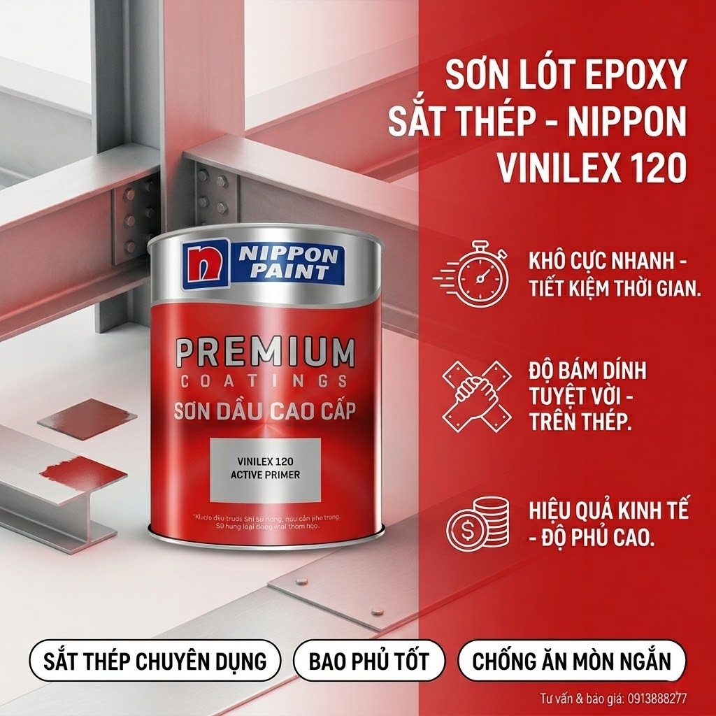 Sơn Lót Mạ Kẽm Nippon Vinilex 120 Primer