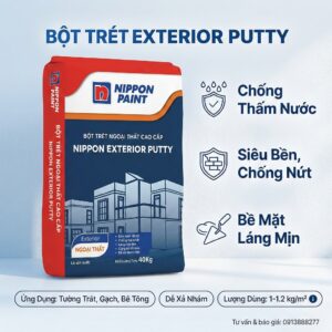 Bột Trét Ngoại Thất Nippon Exterior Putty 40kg