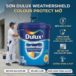 sơn ngoài trời Dulux Weathershield Colour Protect chống phai màu 15L